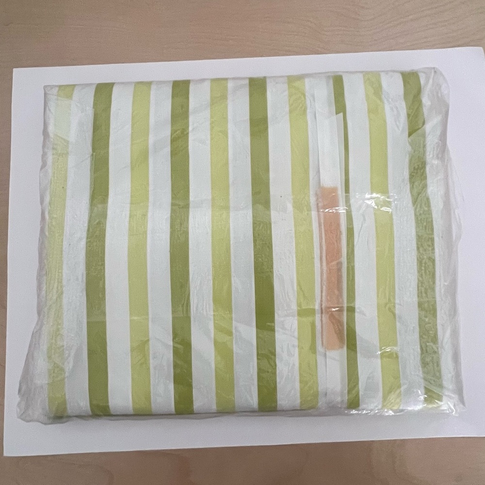 Springmaid Combed Percale Twin Flat Vintage Green and White Striped Sheet New - Picture 3 of 3